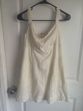 Free People Cream Eyelet Cowl Neck Mini Dress